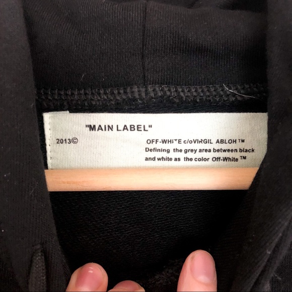 OFF-WHITE Tape Diag Arrows Hoodie Black/Beige - Picture 5 of 8